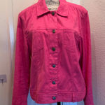 J. Jill Vibrant Pink Jean Jacket Size M Photo 0