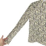 Diane Von Furstenberg  Silk Blend Floral Cardigan Sweater Black Yellow Medium Photo 4