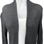ALLSAINTS Women's Black Knit Stretch Lightweight Open Cardigan Sweater Top Sz L Photo 2
