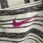 Nike Racerback Women's Black and White Striped Built in Bra Top Size 10 Photo 1