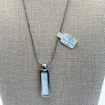 Lia Sophia  Silver Tone Snake Chain Rectangle Reversible Pendant Necklace Photo 3