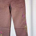 Sundance NEW  Women’s Embroidered Cargo Pants 6 Dark Brown Boho Cotton Stretch Photo 7