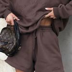 White Fox Boutique 💙💖  Along for the Ride Chocolate Brown Lounge Shorts Photo 0