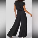Halara  women’s medium short sleeve wide leg flowy waffle jumpsuit with pockets Photo 2