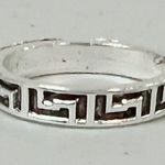 Silver Black L’s Tribal Design Patterned Band Ring Jewelry Size 7 🖤 Photo 1