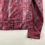 Sanctuary Red Black Kori Coated Snakeskin Pattern Moto Jacket Small NWT Photo 3