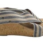 Lucky Brand Miller II Cross Strap Cork Wedge Blue Cream Stripe Women’s Size 9.5 Photo 7