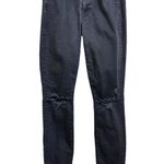 Mother The looker ankle fray‎ black distressed jeans leopard size 24 Photo 0