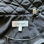 Calvin Klein Black Quilted Puffer Jacket Button-Up SZ L Cozy Fancy Preppy Pocket Photo 13