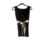 Isaac Mizrahi Silk Tank Top S Black Satin Bow Back Sophisticated Glam Luxury Photo 4