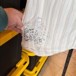 Sundance  White Striped Shirt with Gray Floral Accents 100% Cotton Size Large Photo 9