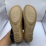 Crocs  A-Leigh Black Leather Slingback Cork Wedge Sandals size 10 Photo 7