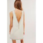 Free People  Samson Embroidered Beaded Mini Dress In Ivory/Blue Low Back Cotton Photo 1
