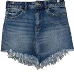 We The Free FREE‎ PEOPLE  Bailey Denim Mini Fringe Hem Mini EUC Size 26 Photo 1