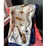 Elegant Musical Notes & Instruments Scarf White Photo 4