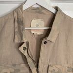 Anthropologie Hei Hei Crop Jacket tan camo linen blend military Zip W-292 Sz M Photo 5