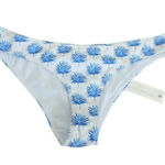 Carolina Constas Bikini Bottom White Blue Palm Size Large NEW Photo 0