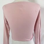New SER.O.YA Ellis Twisted Cutout Front Long Sleeve Crop Top Pink Size Large Photo 9