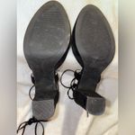 Anne Klein  Black Lace-Up Faux Suede 4” Heels Size 8 Photo 2