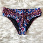 PacSun MinkPink Blue Red Orange Geometric Bikini Bottoms Sz M Photo 1