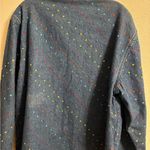 VTG Rachael Brooke Colorful Embroidered Polka Dot Denim Jacket XL Blue Photo 3