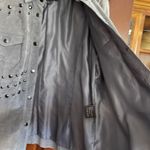 Chi by Carlos Falchi suede leathered studded jacket/shirt size XL Gray Photo 6