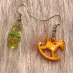 Retro Plastic Charm Mismatch Baby Shower Earrings Photo 1
