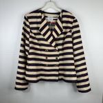 CAbi  Size 10 Double Breasted Jacket Spring Collection Cruise Nautical Striped Photo 2