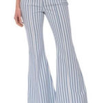 Avec Les Filles  Light Blue Striped Flare Jeans size 28 Photo 0