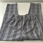 SheIn plaid stretchy straight leg trousers / work pants w/ ruffle waist Photo 1