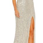 Mac Duggal Ieena 26598 Sequin Sheath Gown Champagne Nude Beige Size 2 NWT Gold Photo 0
