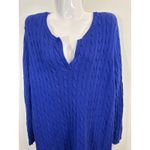 Ralph Lauren Lauren  Royal Blue Cable Knit V Neck Tunic Sweater Women's Size XL Photo 1