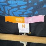 Briton Court Hattie‎ Dress In Dutch Blue Balloon Puff Sleeves Tropical Palm Sz M Size M Photo 4