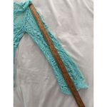 Blue Sheer Embroidered Lace Top Womens Medium Floral Boho Festival Layer Beach Photo 10