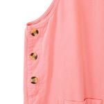 New Amy K Su AKS Tencel Pinafore Jumper Maxi Buttoned Pockets Pink Dress L Size L Photo 1