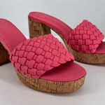 Shu Shop Gladys Braided Cork Heeled Sandals in Coral size 8.5 Pink Photo 0