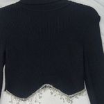 SheIn Rhinestone Fringe Turtle Neck Sweater Top Photo 4