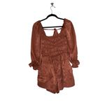 Free People NWOT cassidy romper in rust Orange Velvet Photo 7