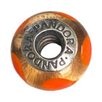 Pandora Murano Glass Bead Orange Spots 925 ALE Sterling Silver Charm Bracelet Photo 0