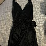 Oh Polly Mini Black Wrap Dress Photo 0