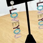 Love You Dangling Rhinestone Novelty Statement Fashion Earrings Photo 2