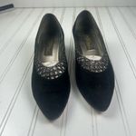 Sesto Meucci Rare Vintage Black Suede Point Toe Pumps Italy Womenโs Size 7.5 Photo 3