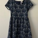 Alya |Navy Blue Patterned Dress sz Large Photo 0