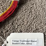 Vintage Traditional Maasai Beaded African Collar Red Photo 1