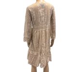 Miss Chievous Tan Lace Sheer Mesh Open Front Kimono Coverups Jacket Medium Photo 4