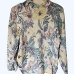 Vintage Silk Angora Lambswool Floral Shoulder Pads Sweater Colter Bay Medium Photo 0