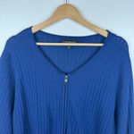 Lane Bryant  Womens Peplum Knit Zip Front Cardigan Sweater Navy‎ Blue Sz 22/24 Photo 3