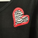 Jess Jane Top Womens XL Black Red Hearts Zebras Safari Bedazzled Embellished Y2k Photo 2
