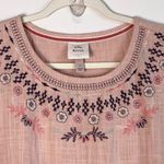 Knox Rose  Embroidered Pink Babydoll A-Line Dress Small Tiered Floral Bohemian Photo 2