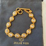 Julie Vos Gold and White Drop Earrings Photo 3
